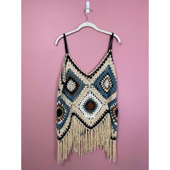 Jaded Gypsy Desert Views Crochet Tank Top Size L/XL - Picture 3 of 4